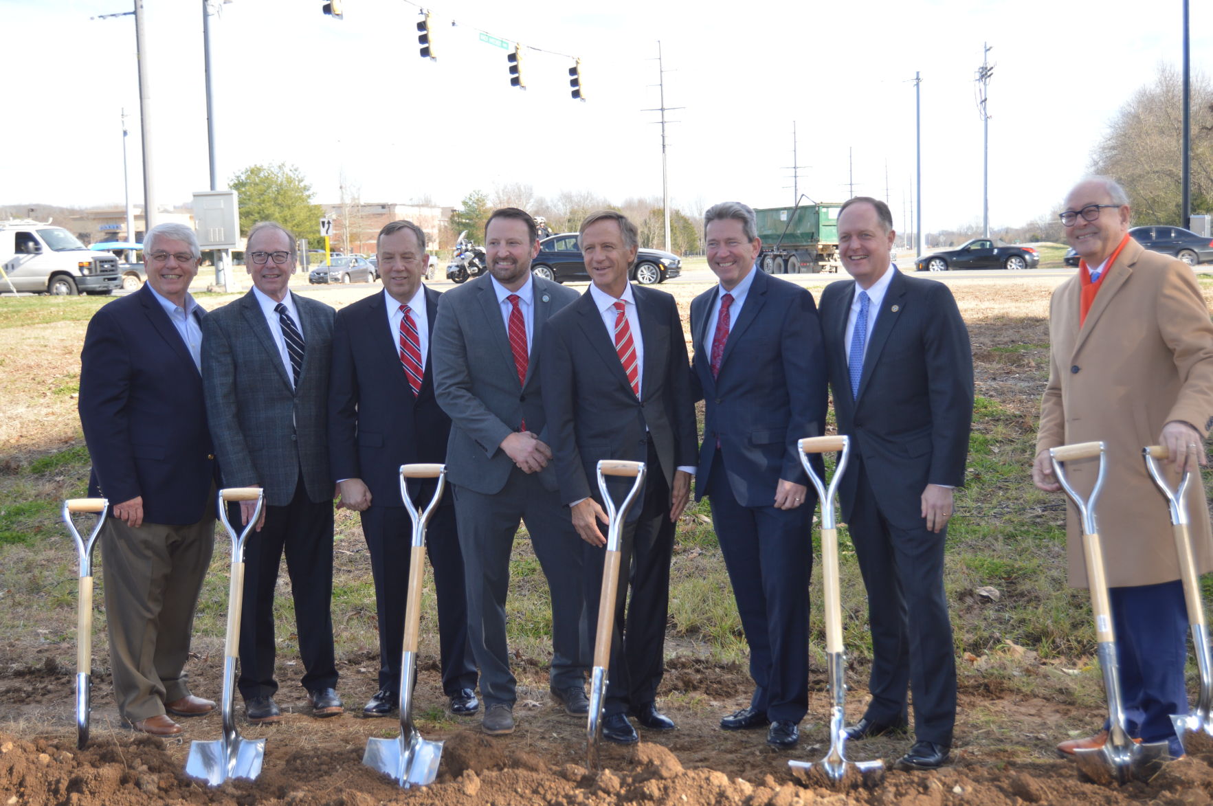 Elected officials break ground on the Mack Hatcher Extension Project